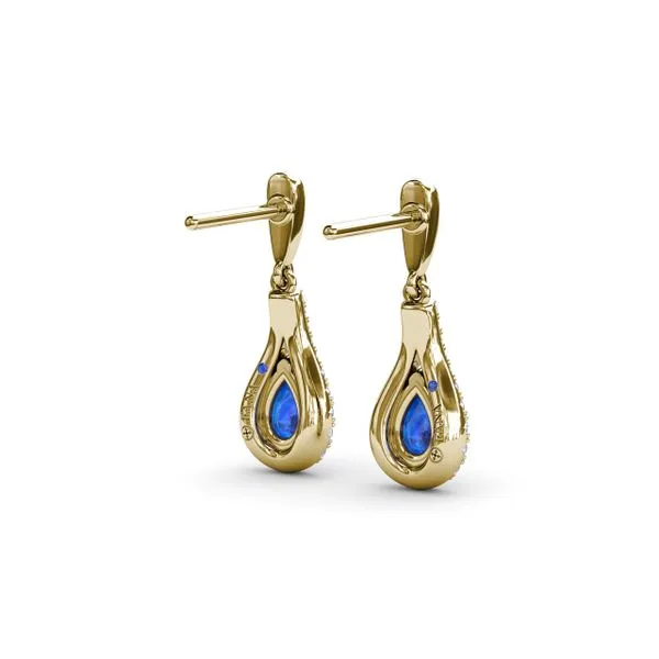 Glamourous Sapphire and Diamond Wrap Earrings Image 3 Jim's Jewelers Tyler, TX