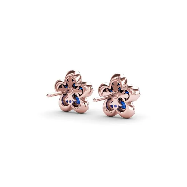Magnolia Sapphire and Diamond Earrings Image 3 Steve Lennon & Co Jewelers  New Hartford, NY