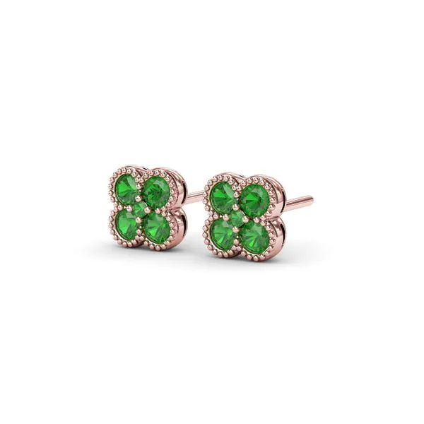 Magnolia Milgrain Emerald Earrings Image 2 Graham Jewelers Wayzata, MN