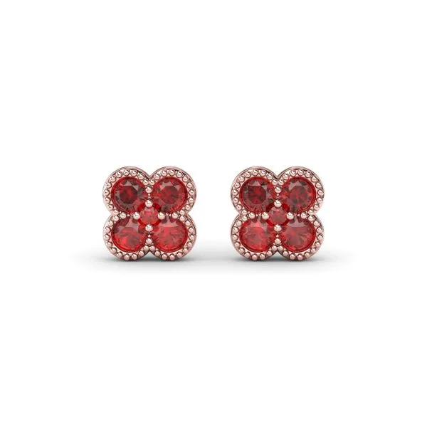 Magnolia Milgrain Ruby Earrings Molinelli's Jewelers Pocatello, ID