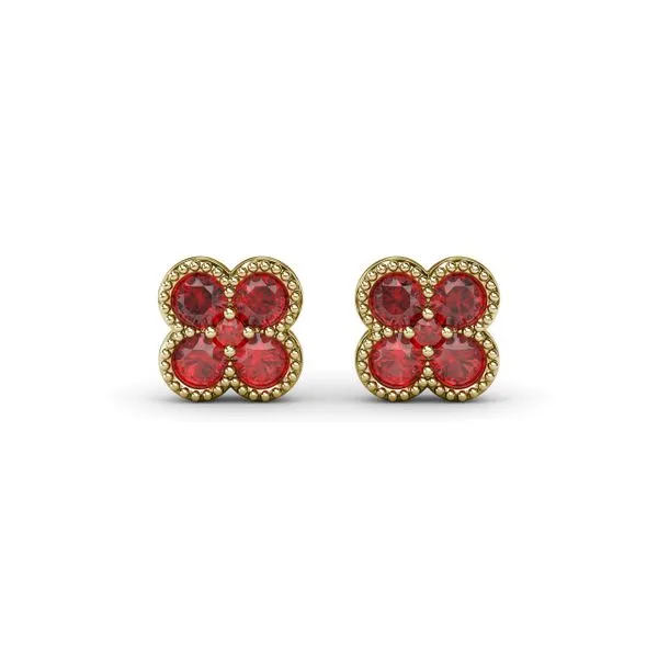Magnolia Milgrain Ruby Earrings Quest Fine Jewelers Fairfax, VA