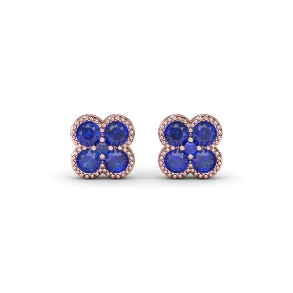 Magnolia Milgrain Sapphire Earrings The Diamond Center Claremont, CA