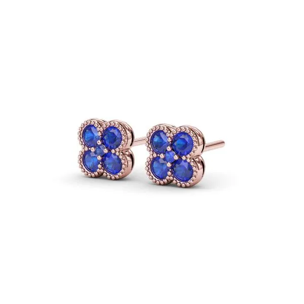 Magnolia Milgrain Sapphire Earrings Image 2 The Diamond Center Claremont, CA