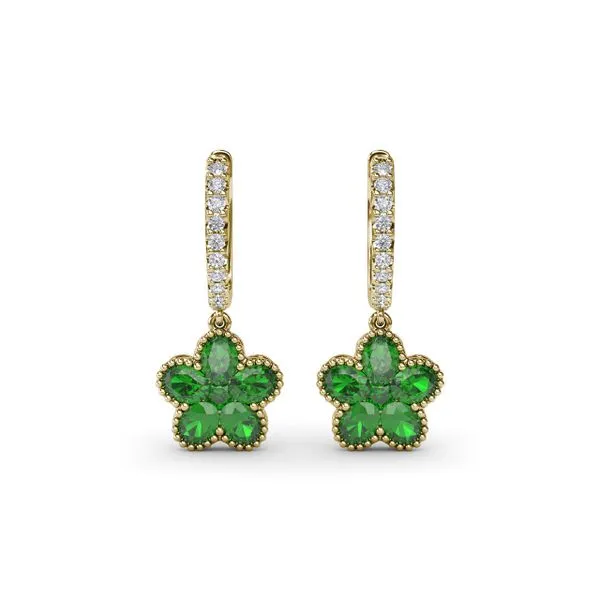 Magnolia Emerald Huggie Hoops Steve Lennon & Co Jewelers  New Hartford, NY