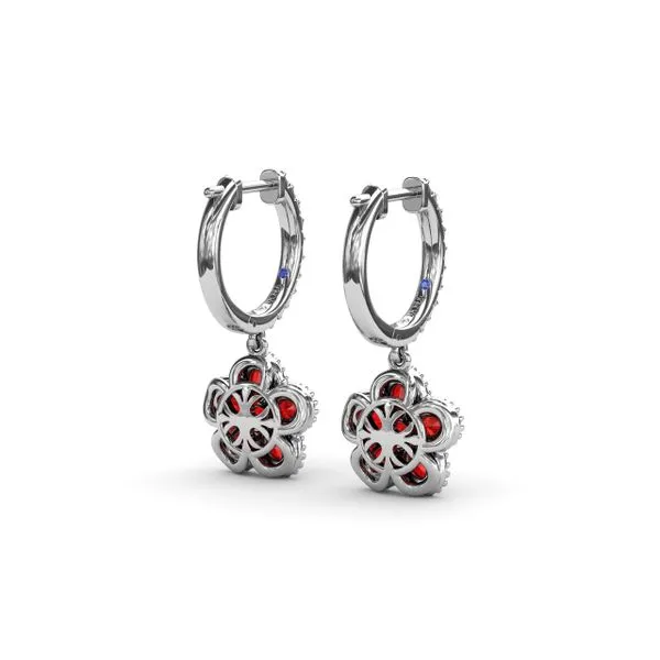 Magnolia Ruby Huggie Hoops Image 3 Steve Lennon & Co Jewelers  New Hartford, NY