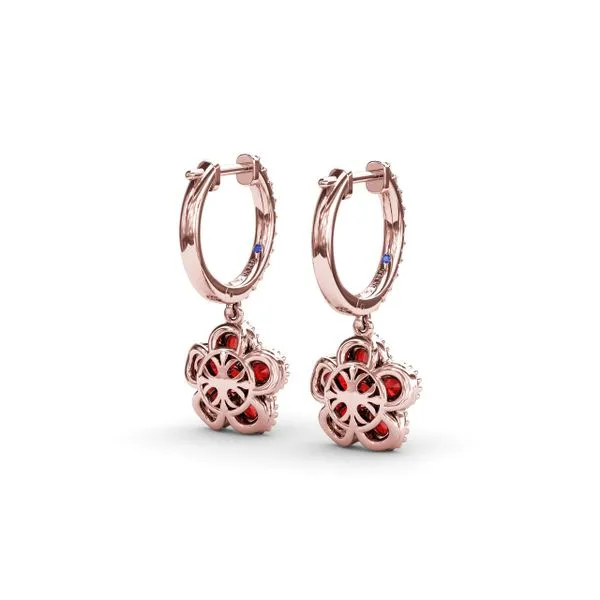 Magnolia Ruby Huggie Hoops Image 3 Steve Lennon & Co Jewelers  New Hartford, NY