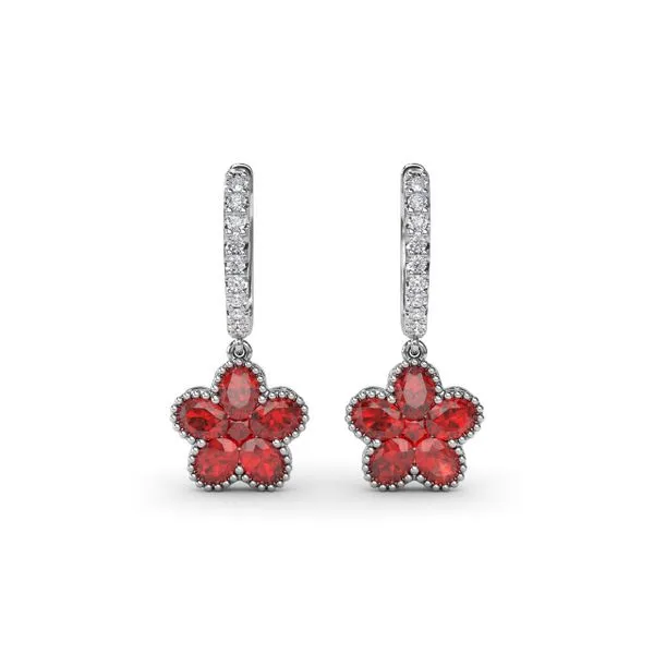 Magnolia Ruby Huggie Hoops Molinelli's Jewelers Pocatello, ID