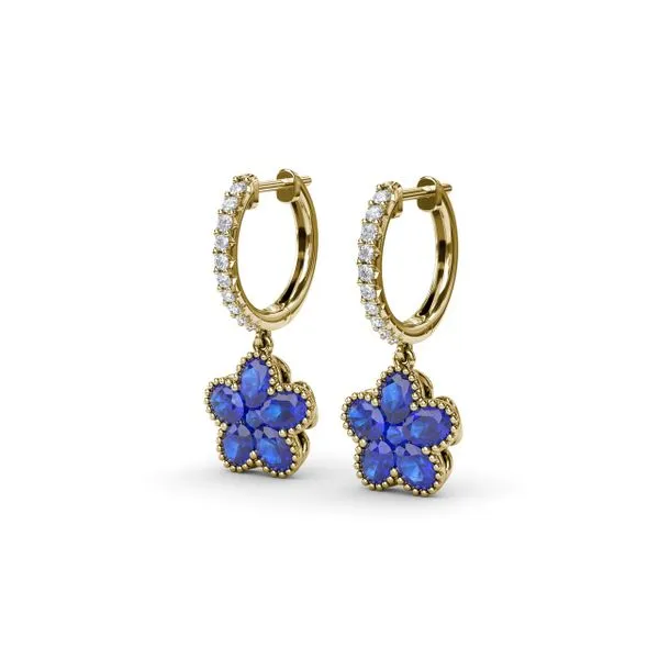 Magnolia Sapphire Huggie Hoops Image 2 The Diamond Center Claremont, CA