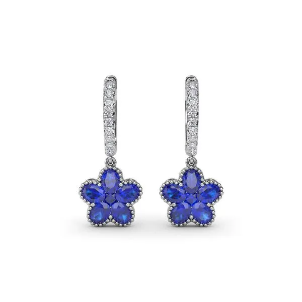 Magnolia Sapphire Huggie Hoops Moore Jewelers Laredo, TX