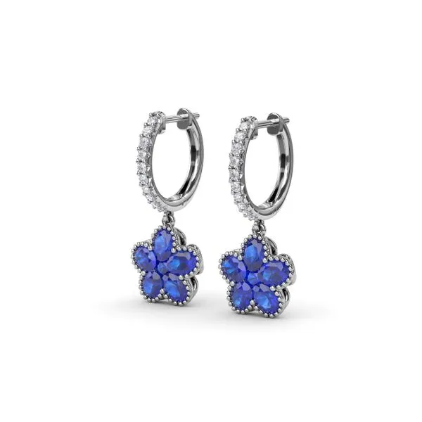 Magnolia Sapphire Huggie Hoops Image 2 Moore Jewelers Laredo, TX