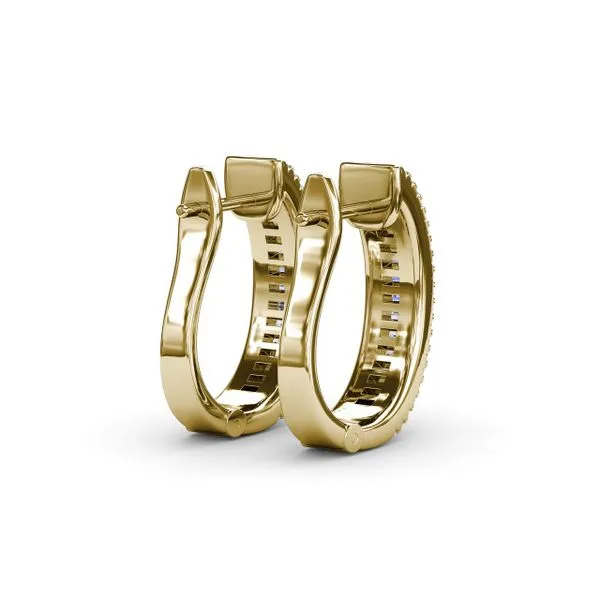 Baguette Diamond Hoops Image 3 Moore Jewelers Laredo, TX