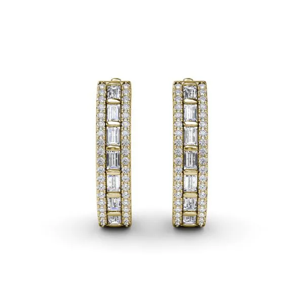 Bar-Set Baguette Diamond Hoops Steve Lennon & Co Jewelers  New Hartford, NY