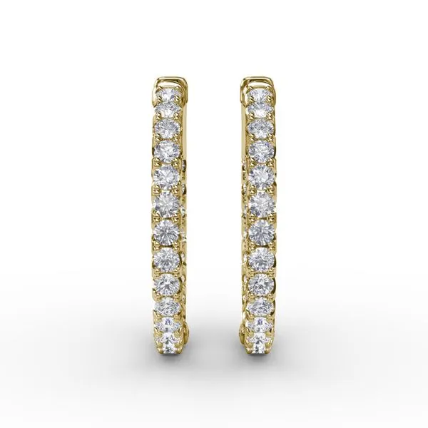 2.07ct Diamond Hoop Earrings Image 2 The Diamond Center Claremont, CA