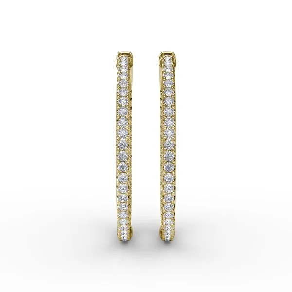 2.10ct Diamond Hoop Earrings  Image 2 The Diamond Center Claremont, CA