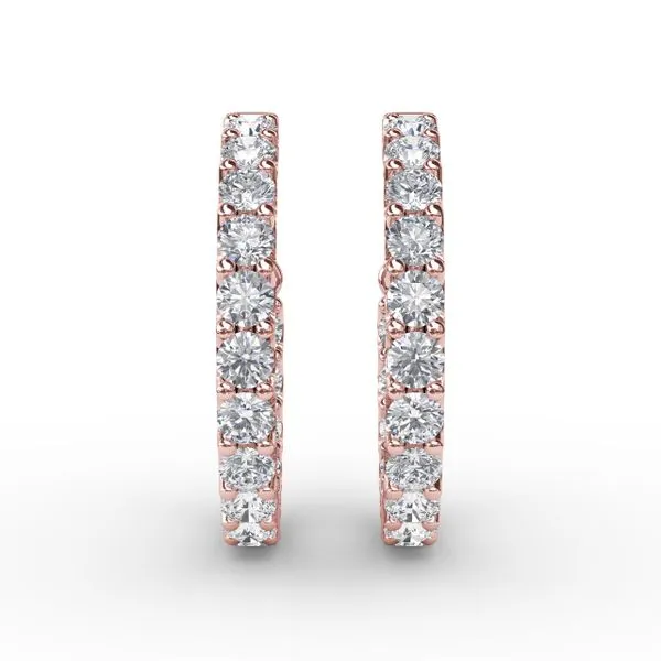 3.1ct Diamond Hoop Earrings  Image 2 The Diamond Center Claremont, CA