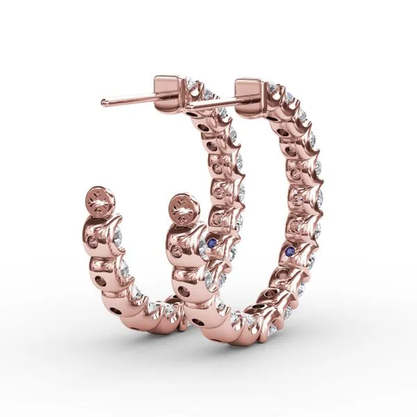 3.1ct Diamond Hoop Earrings  Image 3 The Diamond Center Claremont, CA