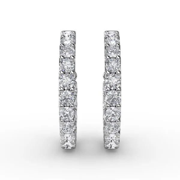 3.1ct Diamond Hoop Earrings  Image 2 The Diamond Center Claremont, CA