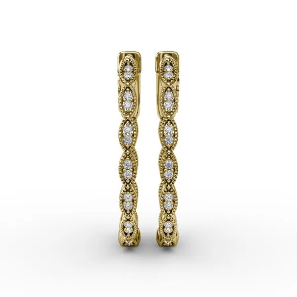 Flawless Filigree Diamond Hoops  Image 2 Castle Couture Fine Jewelry Manalapan, NJ