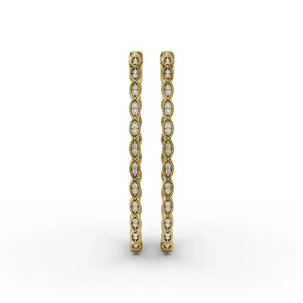 Flawless Filigree Diamond Hoops  Image 2 Steve Lennon & Co Jewelers  New Hartford, NY