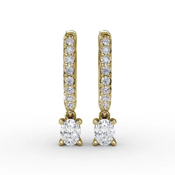 Oval Diamond Drop Earrings  Image 2 Graham Jewelers Wayzata, MN