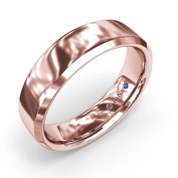 High Polish Bevel Edge Men's Band Image 2 Steve Lennon & Co Jewelers  New Hartford, NY