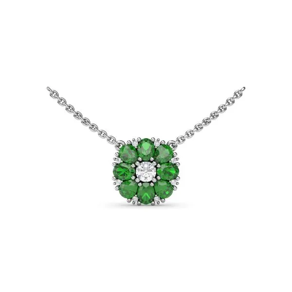 Emerald Flower Cluster Necklace Quest Fine Jewelers Fairfax, VA