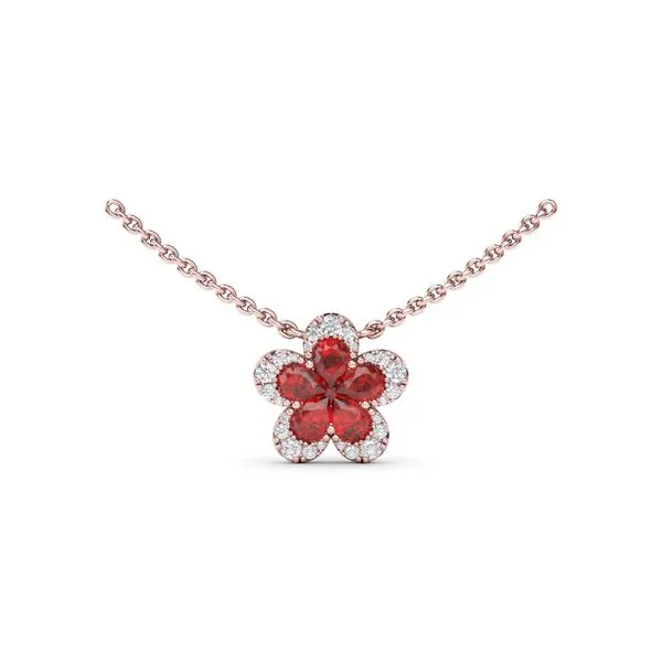 Magnolia Ruby and Diamond Necklace Shipley's Fine Jewelry Hampstead, MD
