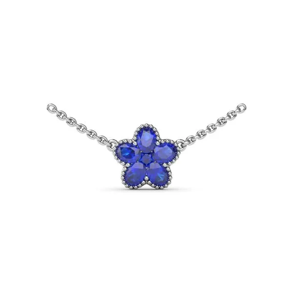 Sapphire Magnolia Necklace Quenan's Fine Jewelers Georgetown, TX
