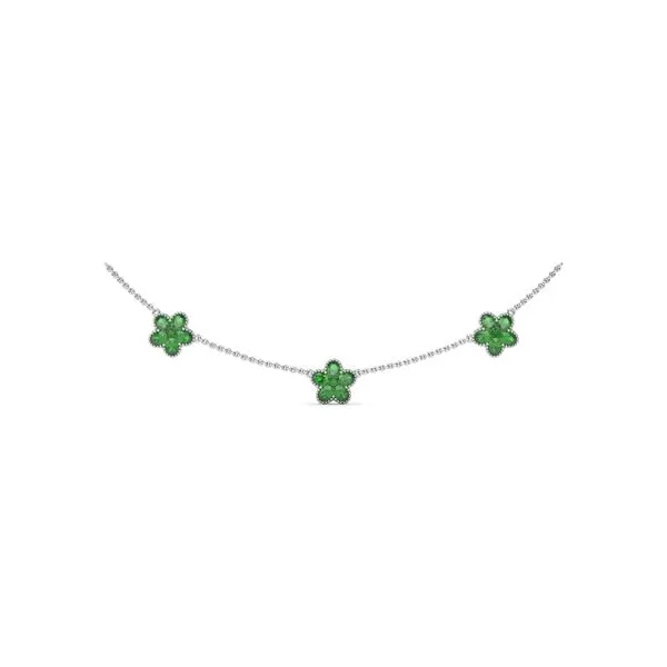 Three-Station Emerald Magnolia Necklace Quest Fine Jewelers Fairfax, VA