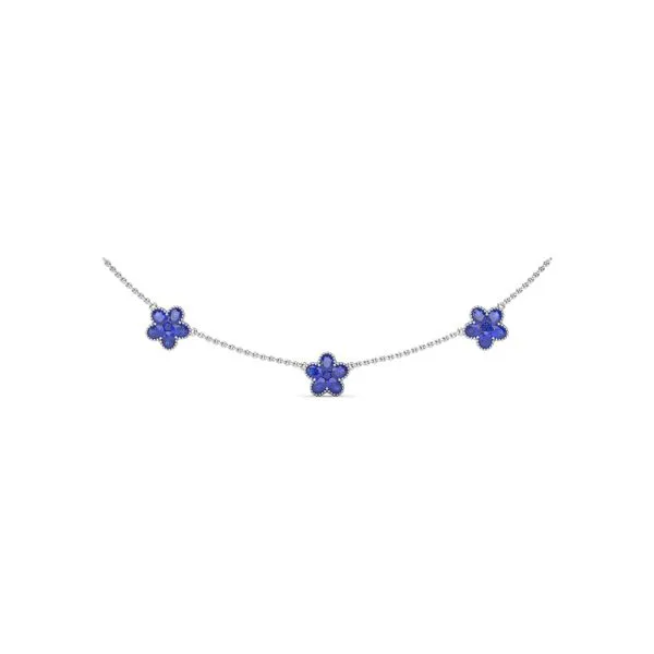 Three-Station Sapphire Magnolia Necklace Quest Fine Jewelers Fairfax, VA