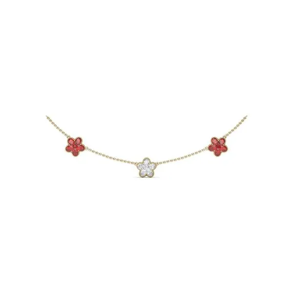 Three-Station Diamond and Ruby Necklace Steve Lennon & Co Jewelers  New Hartford, NY