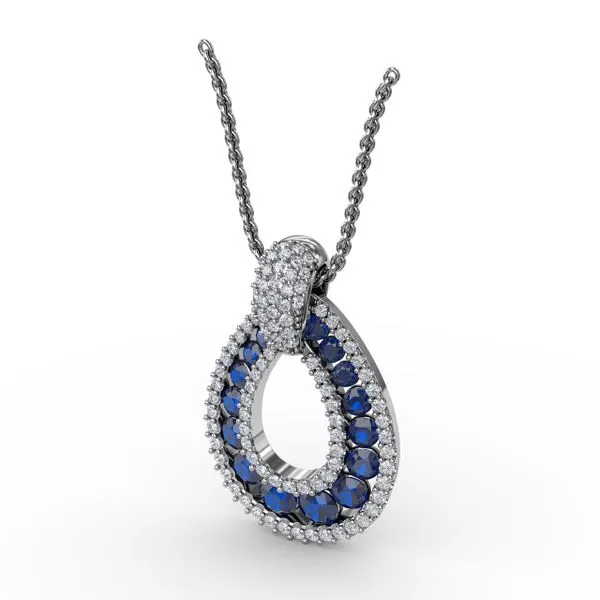 Steal The Spotlight Sapphire and Diamond Pendant  Image 2 Gaines Jewelry FLINT, MI