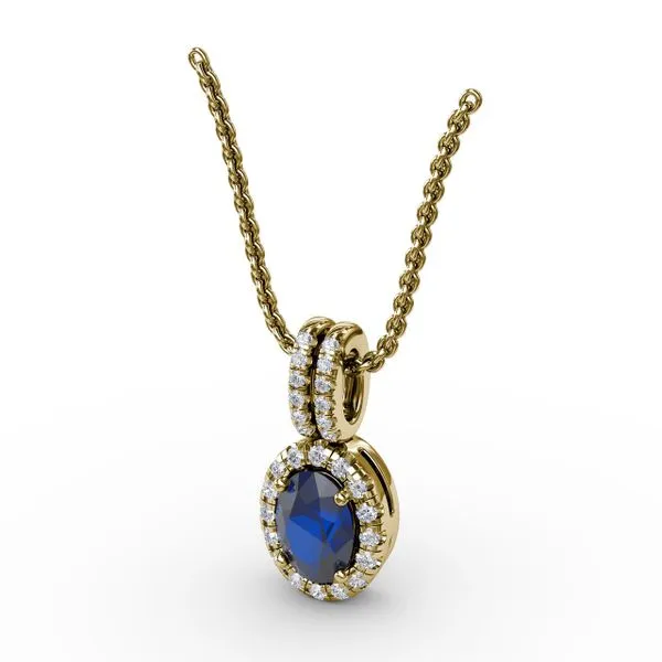 Sophisticated Sapphire and Diamond Pendant  Image 2 Castle Couture Fine Jewelry Manalapan, NJ
