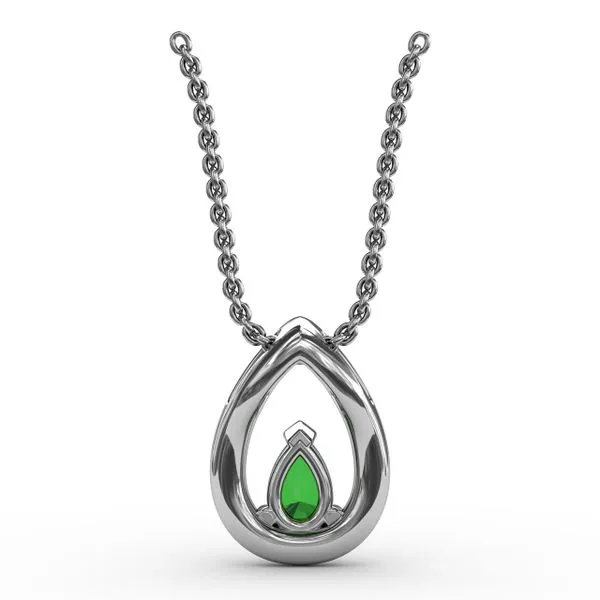 Tears of Love Emerald and Diamond Pendant Image 3 Gaines Jewelry FLINT, MI