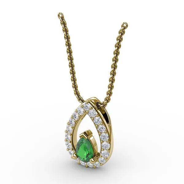 Tears of Love Emerald and Diamond Pendant  Image 2 Gaines Jewelry FLINT, MI