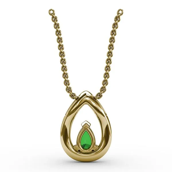 Tears of Love Emerald and Diamond Pendant  Image 3 Gaines Jewelry FLINT, MI