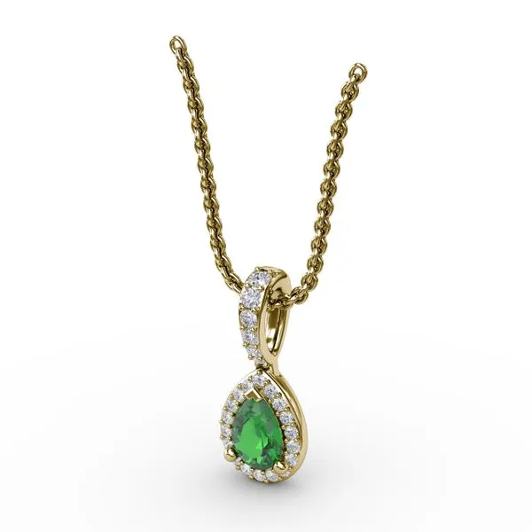 Statement Emerald and Diamond Pendant Image 2 Castle Couture Fine Jewelry Manalapan, NJ