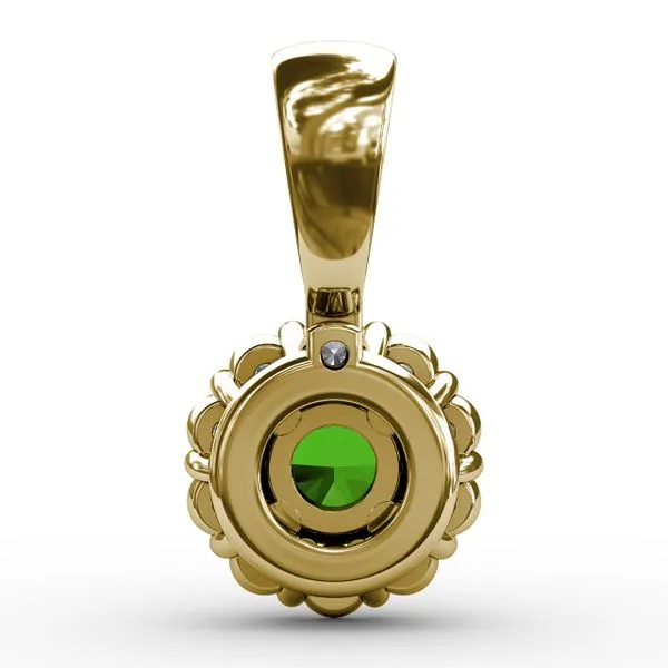 Halo Emerald and Diamond Pendant  Image 3 Castle Couture Fine Jewelry Manalapan, NJ