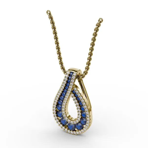 Infinity Loop Sapphire Pendant  Image 2 Castle Couture Fine Jewelry Manalapan, NJ