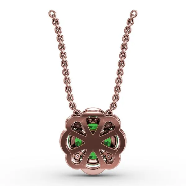 Love in Bloom Emerald and Diamond Pendant  Image 3 Castle Couture Fine Jewelry Manalapan, NJ
