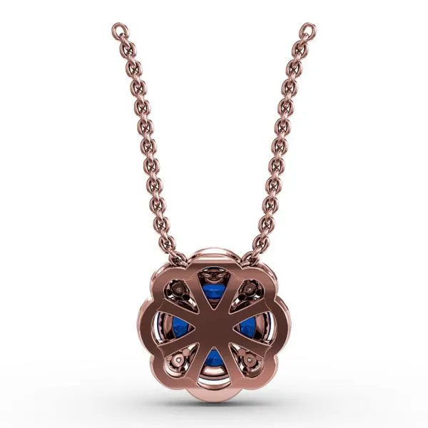 Love in Bloom Sapphire and Diamond Pendant  Image 3 Gaines Jewelry FLINT, MI