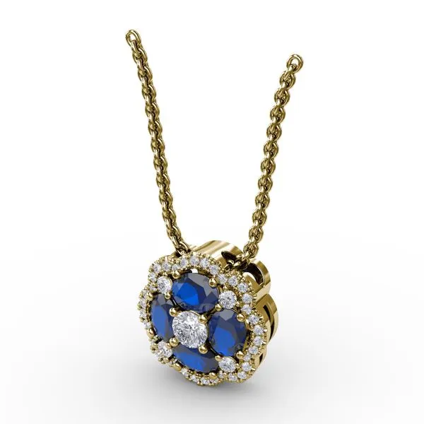 Love in Bloom Sapphire and Diamond Pendant  Image 2 Gaines Jewelry FLINT, MI