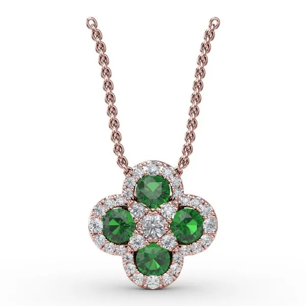 Flower Emerald and Diamond Pendant  Steve Lennon & Co Jewelers  New Hartford, NY