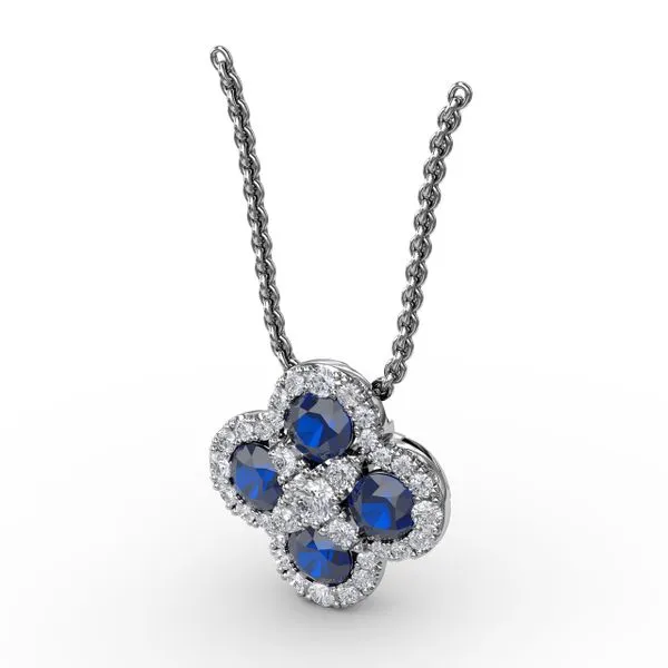 Flower Sapphire and Diamond Pendant  Image 2 Steve Lennon & Co Jewelers  New Hartford, NY