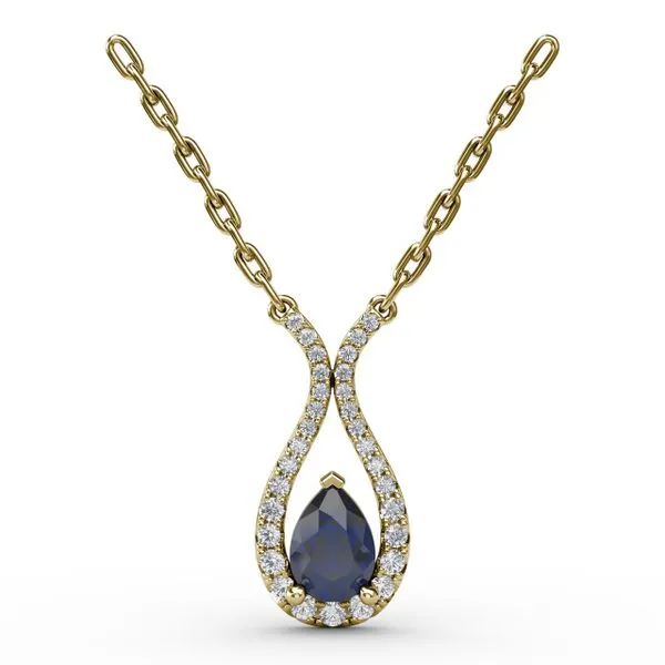 Feel The Love Sapphire and Diamond Pendant Castle Couture Fine Jewelry Manalapan, NJ