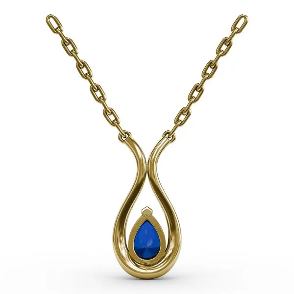 Feel The Love Sapphire and Diamond Pendant Image 3 Castle Couture Fine Jewelry Manalapan, NJ