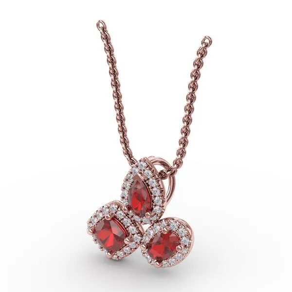 Never Dull Your Shine Ruby and Diamond Pendant Image 2 Steve Lennon & Co Jewelers  New Hartford, NY