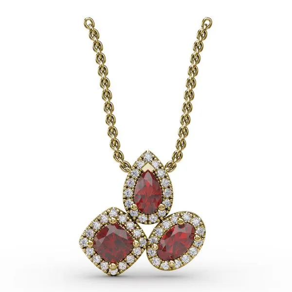 Never Dull Your Shine Ruby and Diamond Pendant Castle Couture Fine Jewelry Manalapan, NJ
