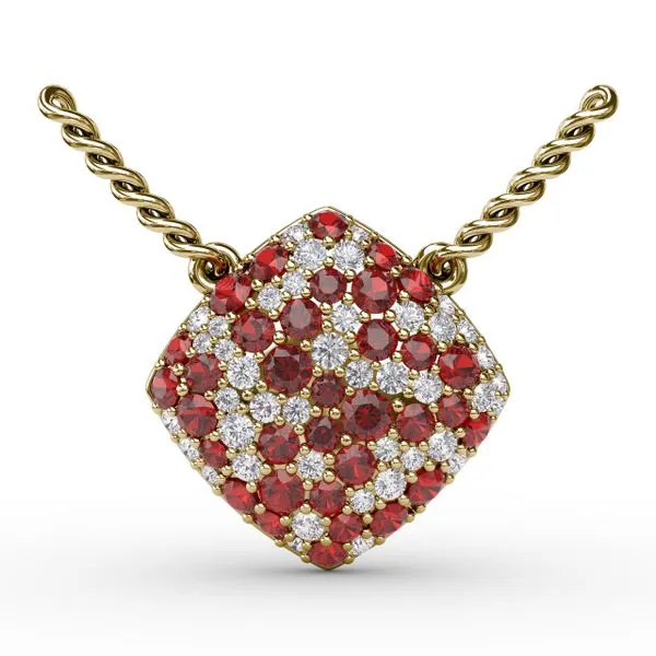 Up The Glam Ruby And Diamond Pendant  Gaines Jewelry FLINT, MI