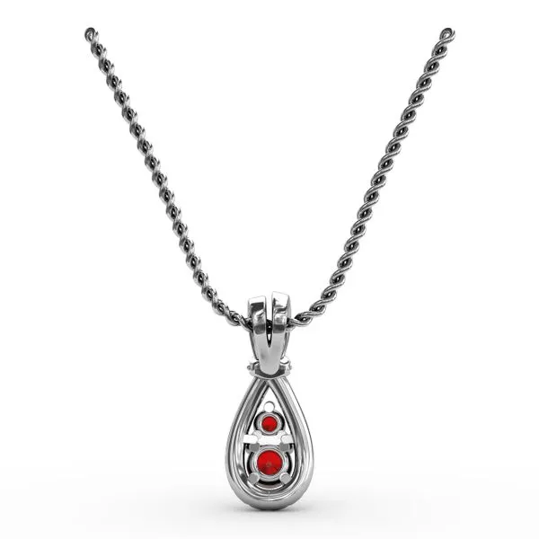 Teardrop Ruby and Diamond Pendant Image 3 Gaines Jewelry FLINT, MI